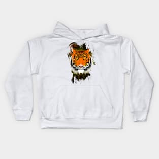 Golden Colorful Jungle wild Tiger Kids Hoodie